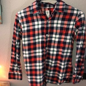 Boys gap button up plaid shirt